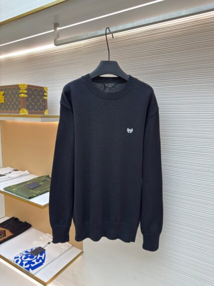 Balenciaga wheat ear embroidered mud print sweater