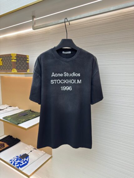 Acne Studios 1966 mud-dyed washed distressed short-sleeves