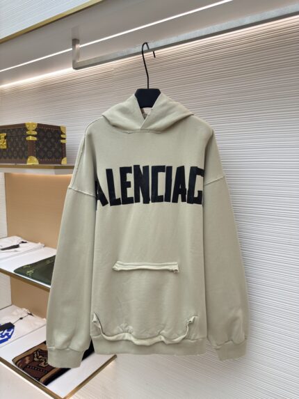 Balenciaga embossed paper tape letter printed hooded sweatshirt