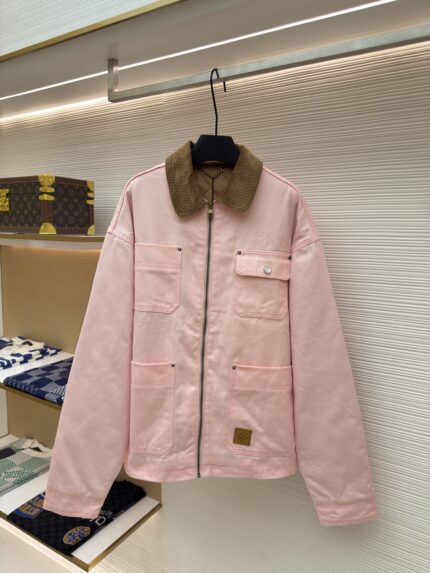 LOUIS VUITTON Splicing Collar Jacket Coat
