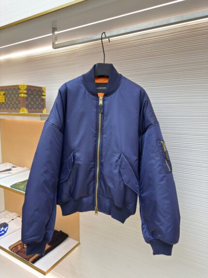 Balenciaga runway-style quilted bomber jacket