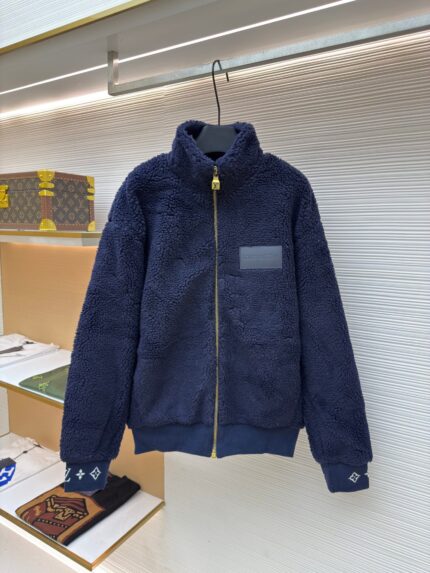 Louis Vuitton Teddy sheep and wool blend suede belted jacket