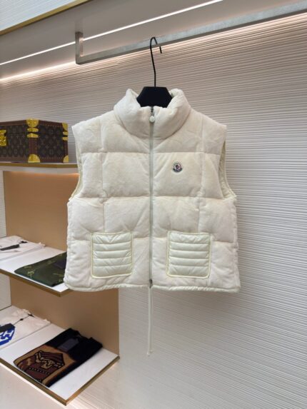 Moncler velvet patchwork vest
