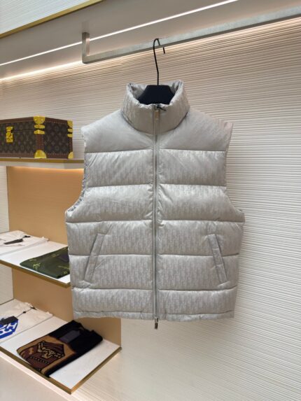 Dior oblique pattern monogram stand collar vest
