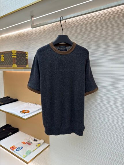 Prada Triangle Logo Short-Sleeve Sweater [Women's]
