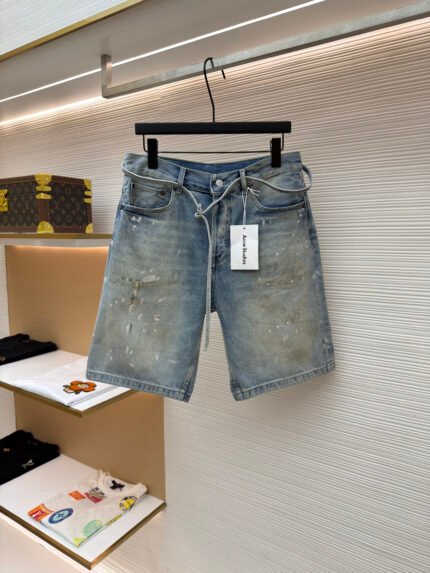 Acne Studios Ink-Wash Denim Shorts