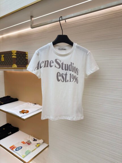 Acne Studios Printed Short-Sleeve Crewneck T-Shirt with Lettering [Women's]