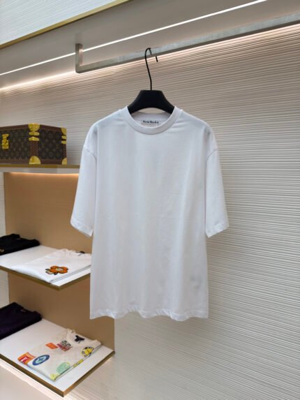 Acne Studios Crewneck Short-Sleeve T-Shirt with Sleeve Patch Lettering