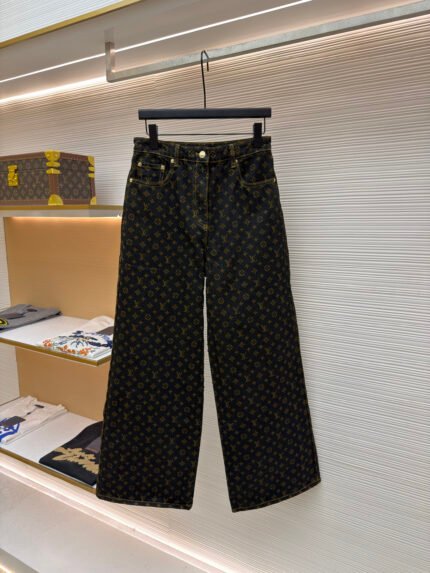LOUIS VUITTON all-over letter print jeans