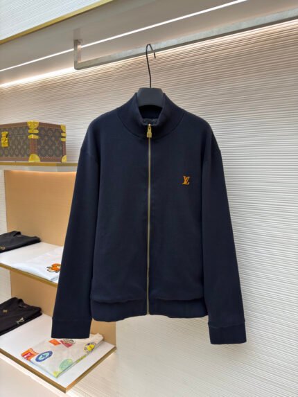 LOUIS VUITTON Double-sided Nylon Blend Zipper Turtleneck Sweatshirt