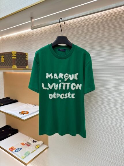 LOUIS VUITTON Printed Knit Crew Neck T-Shirt