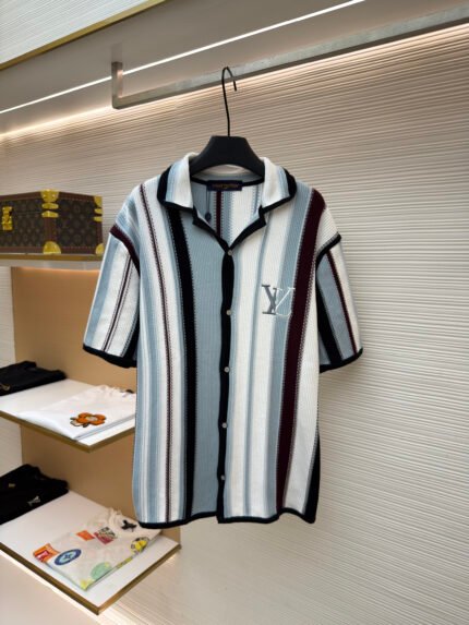 LOUIS VUITTON striped crochet short-sleeved shirt