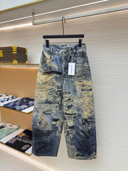 Acne Studios 3D Ripped and Frosted Jeans