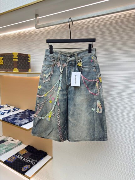 Acne Studios Chain 3D Print Straight Leg Shorts