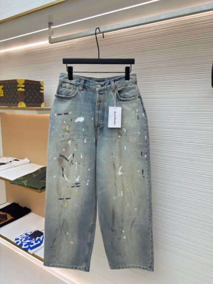 Acne Studios Splatter Paint Wide-Leg Jeans