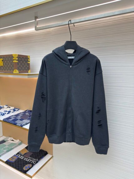 Acne Studios Distressed Logo Zip Jacket