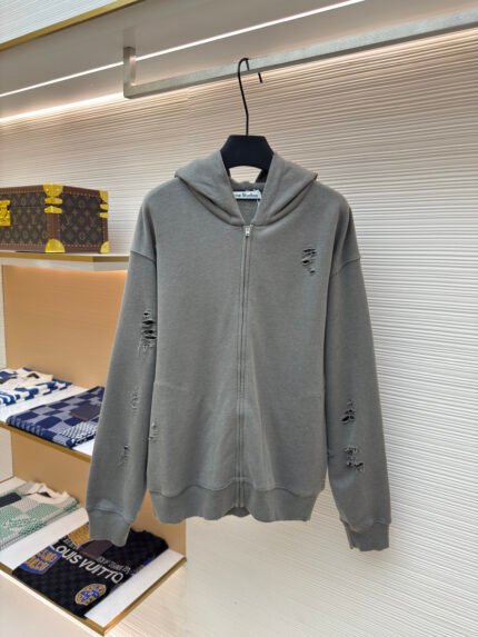 Acne Studios Distressed Logo Zip Jacket
