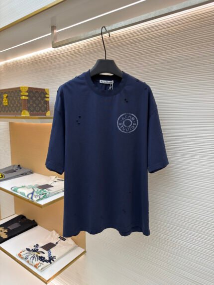 Acne Studios Distressed Logo Ripped Short-Sleeve T-Shirt