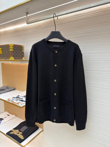 Prada Crew-Neck Single-Breasted Cashmere Cardigan