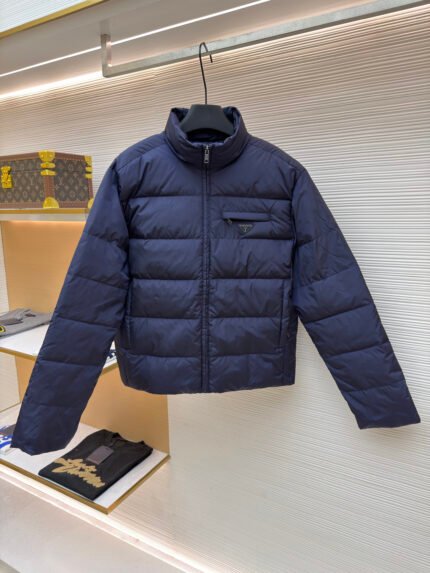 Prada Down Jacket with Triangle Logo Pocket