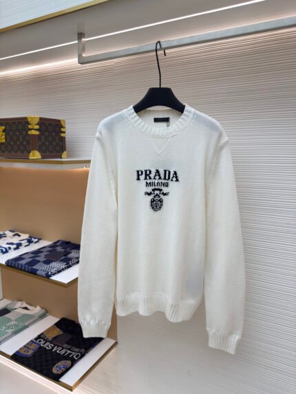 Prada Jacquard Crew-Neck Sweater