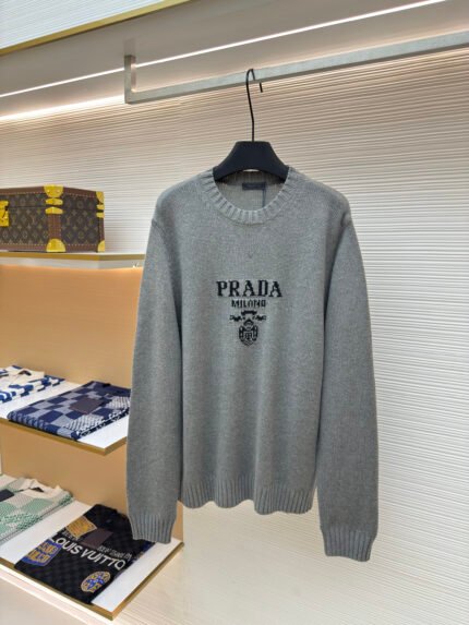 Prada Jacquard Crew-Neck Sweater
