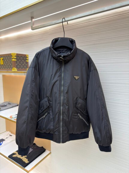 Prada Heavy-Duty Nylon Zip-Up Down Jacket