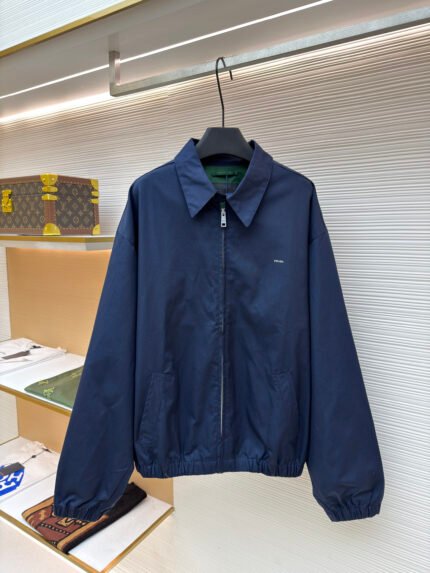 PRADA Embroidered Logo Zip-Up Executive Jacket
