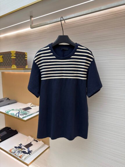 Prada Striped Distressed T-Shirt