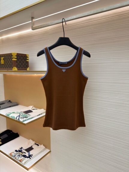Prada Elastic Ribbed Cotton Crew-Neck Tank Top [Women's]