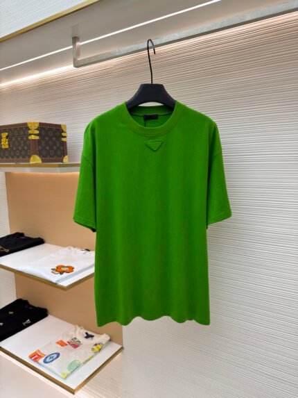 Prada Triangle Logo Crewneck Short-Sleeve T-Shirt