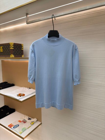 Prada Jacquard Short-Sleeve Sweater