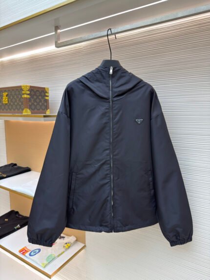 Prada Triangle Logo Nylon Zip Jacket