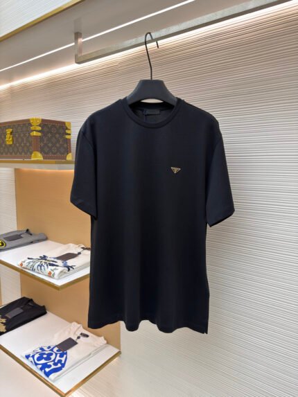 Prada Triangle Logo Short-Sleeve Shirt