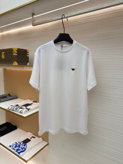 Prada Triangle Logo Short-Sleeve Shirt