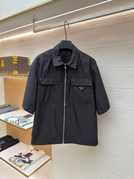Prada Minimalist Re-Nylon Short-Sleeve Shirt