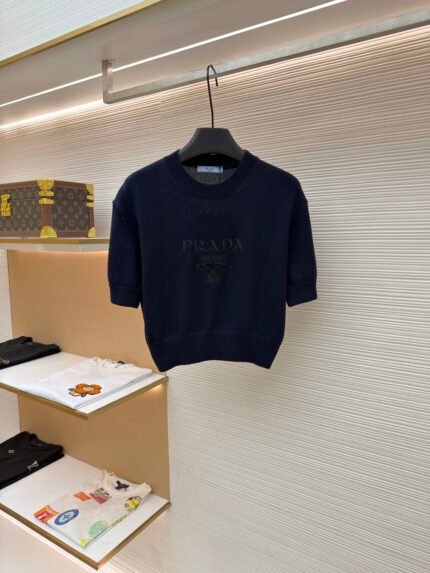 Prada Embroidered Logo Cropped Sweater [Women's]