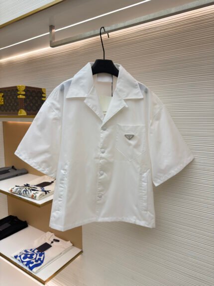 Prada Triangle Logo Short-Sleeve Shirt
