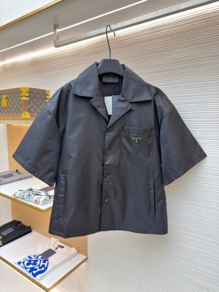 Prada Triangle Logo Short-Sleeve Shirt