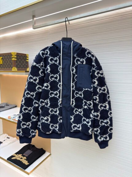 Gucci Monogram Shearling Jacket