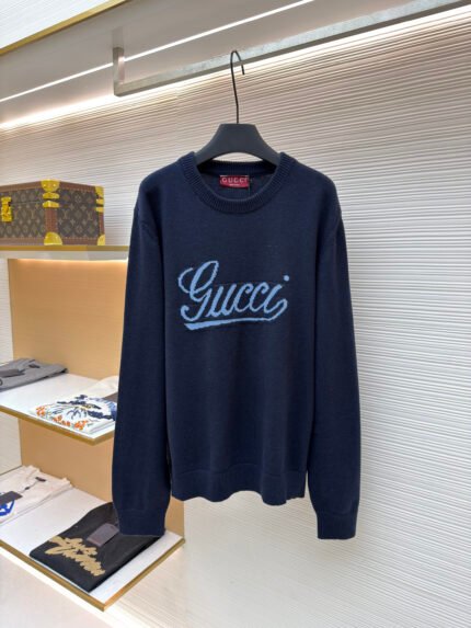 Gucci Intarsia-Knit Wool Crewneck Sweater