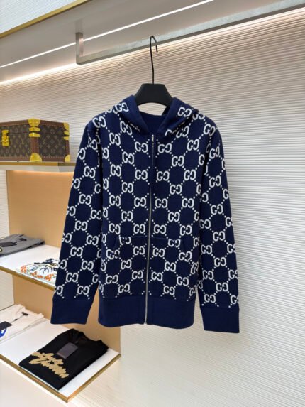 Gucci Reversible GG Wool Hooded Jacket