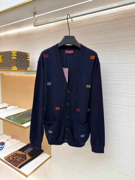 Gucci Colorful Letter Wool Cardigan