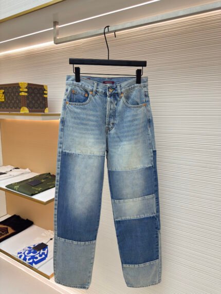 Gucci Washed Embossed Denim Trousers