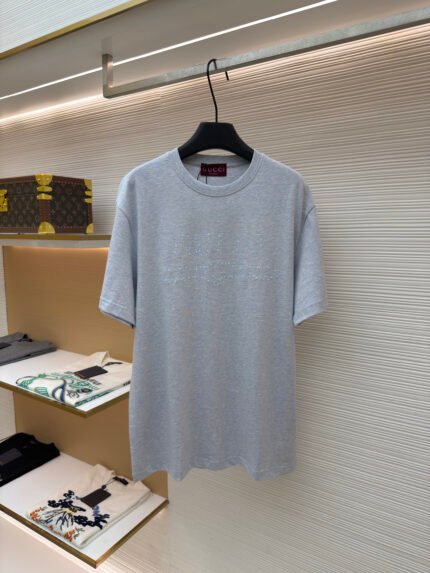 Gucci Short-Sleeve T-Shirt with Rhinestone Logo