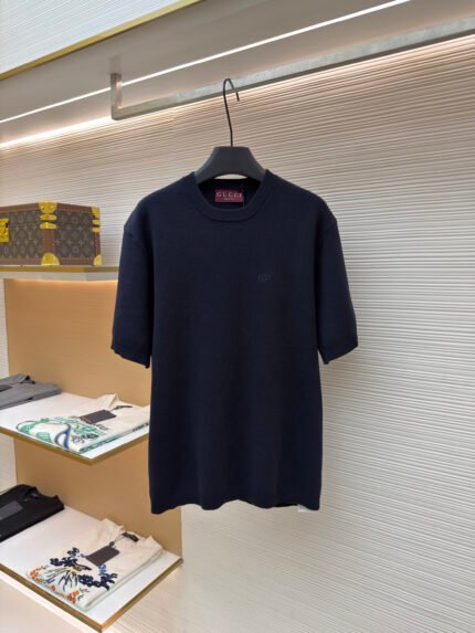 Gucci Lock-Detail Knitted Short-Sleeve Top