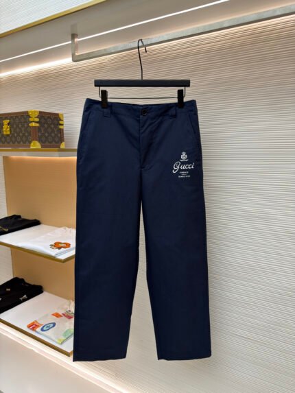 Gucci Letter-Print Twill Trousers