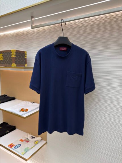 Gucci Crew-Neck Short-Sleeve T-Shirt in Embroidered Piqué Cotton