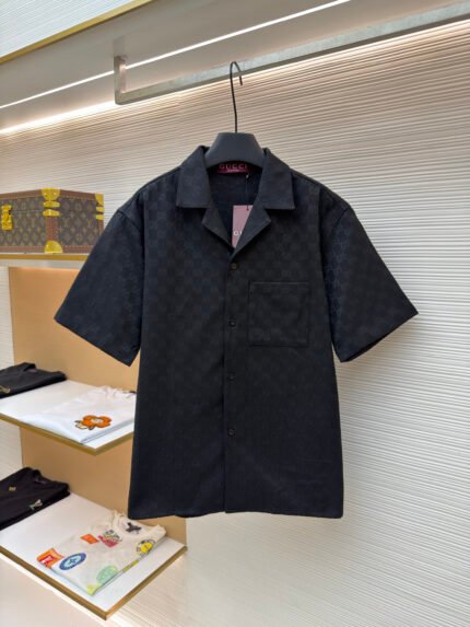Gucci All-Over Jacquard Short-Sleeve Shirt