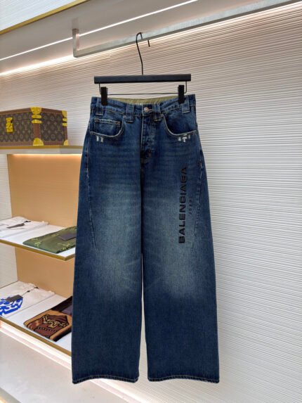 Balenciaga Embroidered Denim Trousers